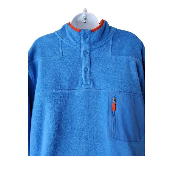 Club Room Blue Orange Trim Fleece Pullover Men’s XL – Snap Neck Outdoor Jacket - Picture 4 of 11